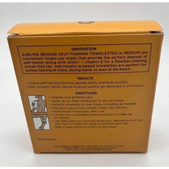 LOreal Paris Sublime Bronze Self-Tanning Body Towelettes Medium - Picture 3 of 6